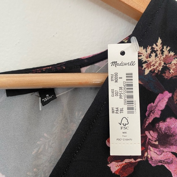 Madewell NWT Wide V Neck Midi Dress in Dark Bloom - Picture 8 of 8